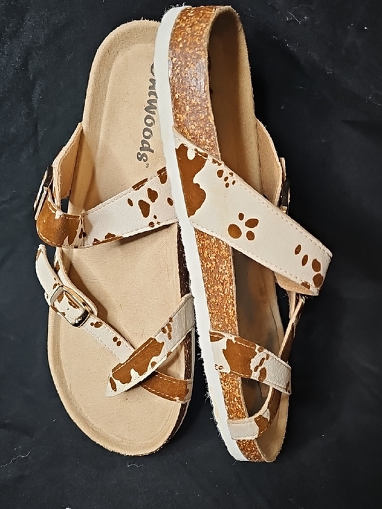 Outwoods Shoes - Women’s Tan & White Casual Cork Sandals